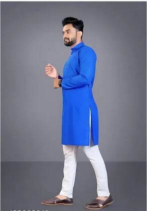 Men's Cotton Kurta Set in Elegant Blue