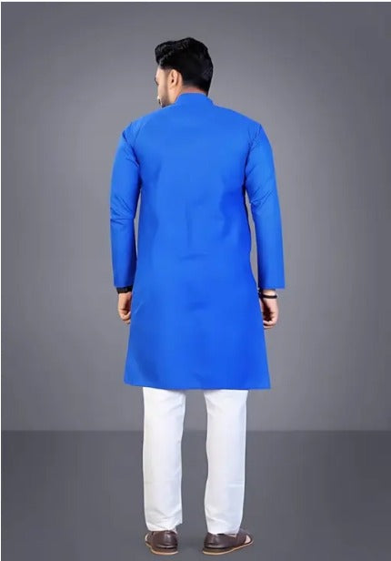 Men's Cotton Kurta Set in Elegant Blue