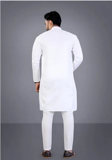 Men's Cotton Kurta Set in Classic White