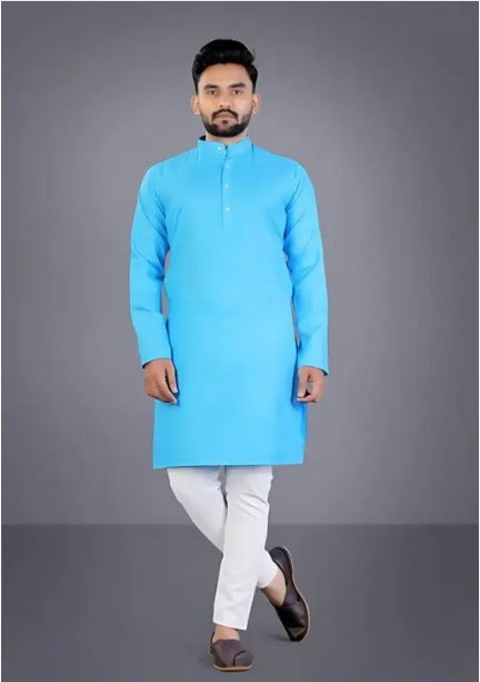 Men's Cotton Kurta Set in Soothing Sky Blue