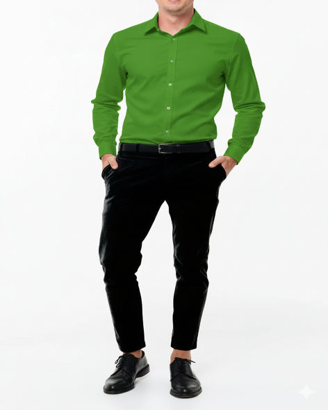 Giza Cotton Plain Parrot Cotton Shirt Fabric With Black Pant Fabric Combo