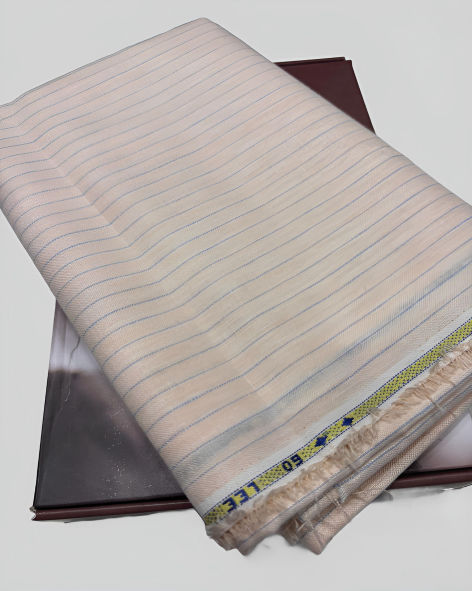 Linen Legacy Cotton Linen Striped Shirting Fabric (Desert Sand)