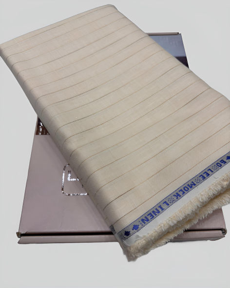 Linen Legacy Cotton Linen Striped Shirting Fabric (Gold)