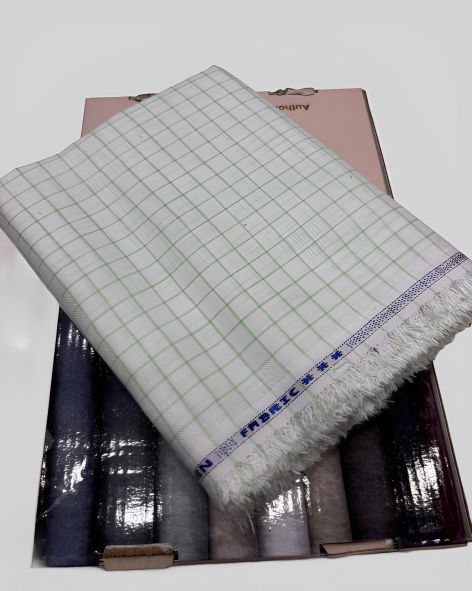 Linen Legacy Cotton Linen Checks Shirting Fabric (Cool Grey)