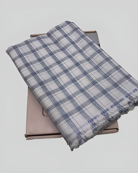 Linen Legacy Cotton Linen Checks Shirting Fabric (Star Dust)