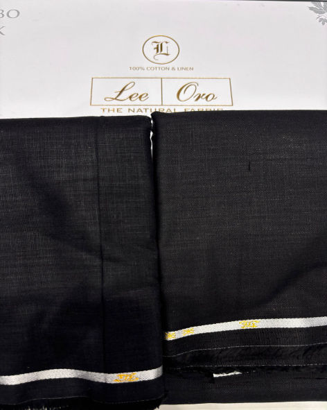 Lee Ora Brand Linen Cotton 100% Fully Black Pair