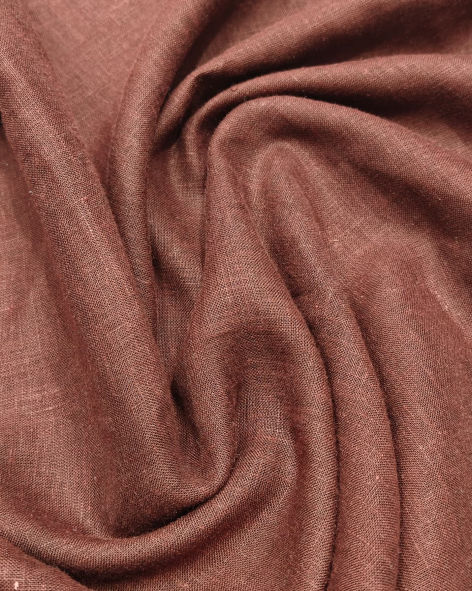 60 Lea Deep Coffee Plain Shirting by Linen World (100% Pure European Linen)