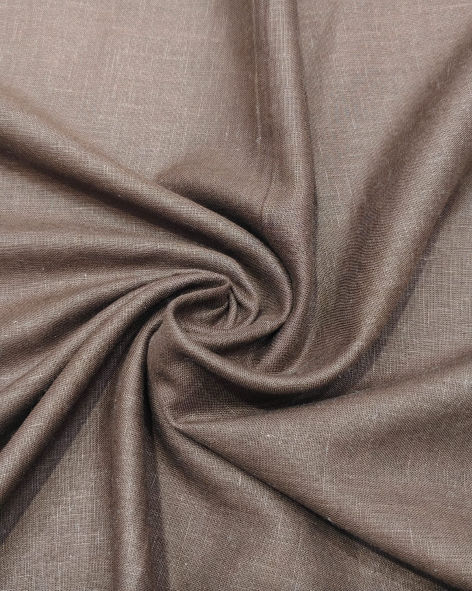 60 Lea Warm Dark Brown Plain Shirting by Linen World (100% Pure European Linen)